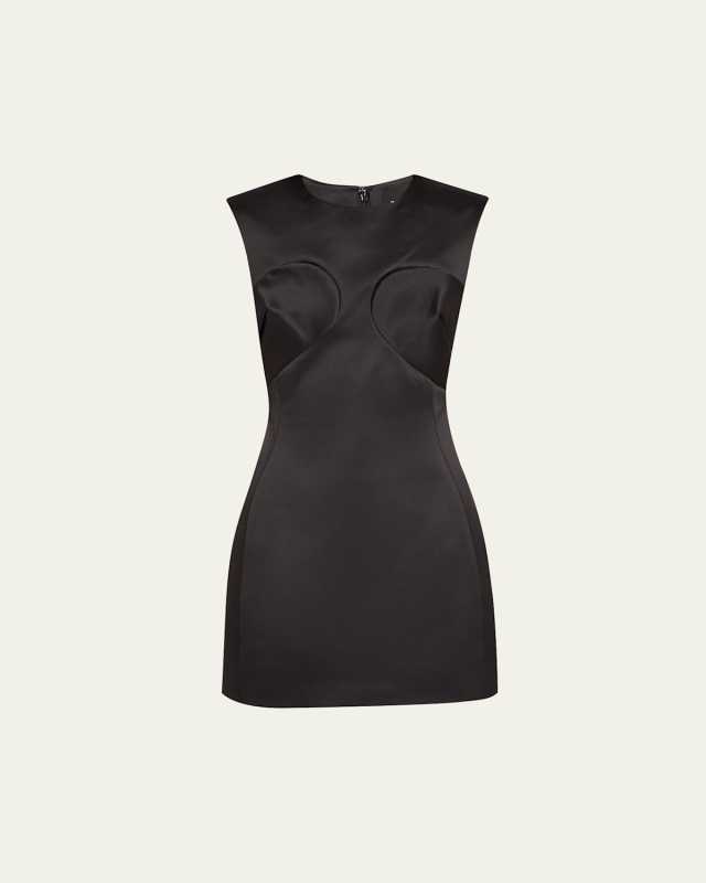Seamed Up Satin Sleeveless Mini Dress